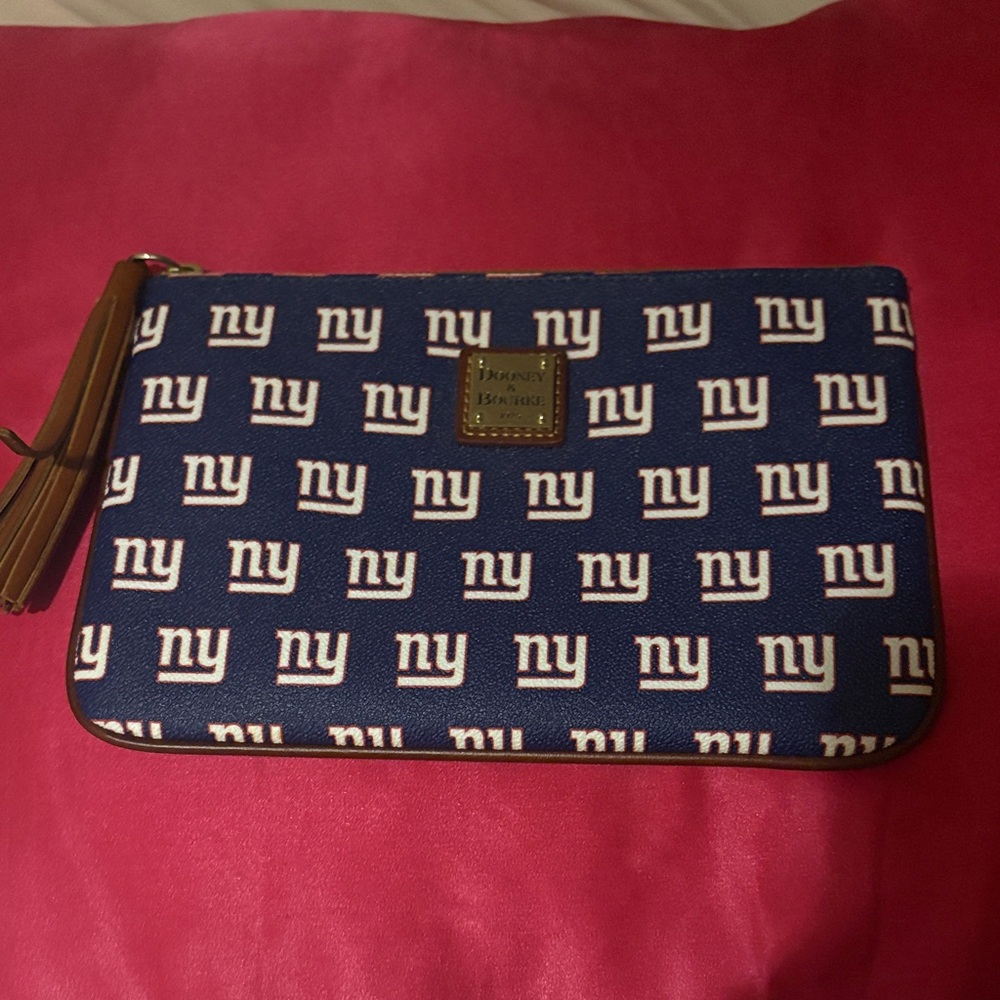 Dooney & Bourke Blue and White Clutch